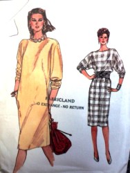 8565 EZ VOGUE LOOSE PULLOVER STRT POCKET DRESS PATTERN 8-18 2 SZS CHOICE uncut